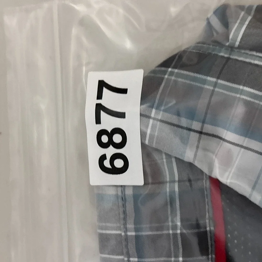 North Face‎ Shirt L Gray Plaid Button Up Short Sleeve Outdoor Hiking Camping